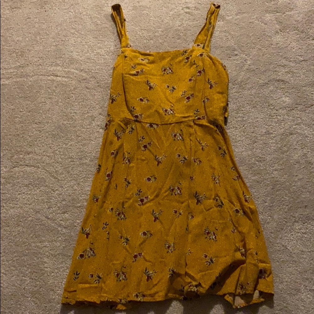 A thigh height dress full of colors